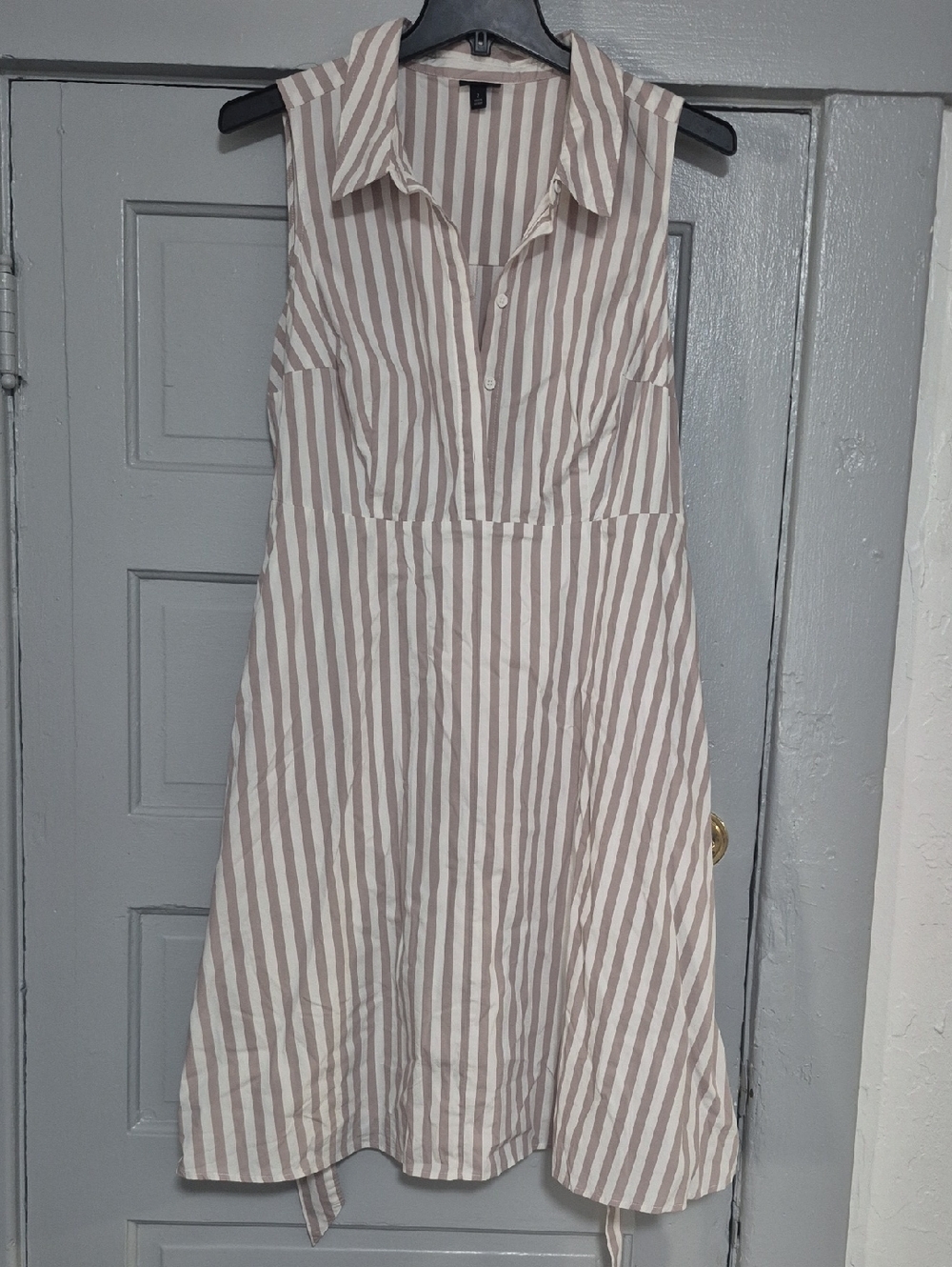 torrid Beige and White Vertical Stripe Blouse